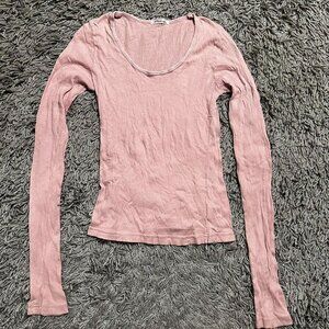 2000s Casual Ribbed Long Sleeve Shirt Size L